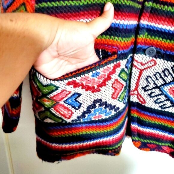 Hand Woven Yathra (Sheep Wool) Over Coat from Buthan Size Large - Picture 6 of 10